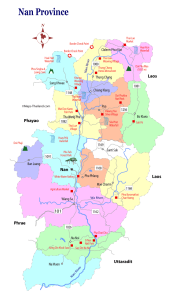 Map of the Nan Province. I live in Tha Wang Pha (part of the Tha Wang Pha district).